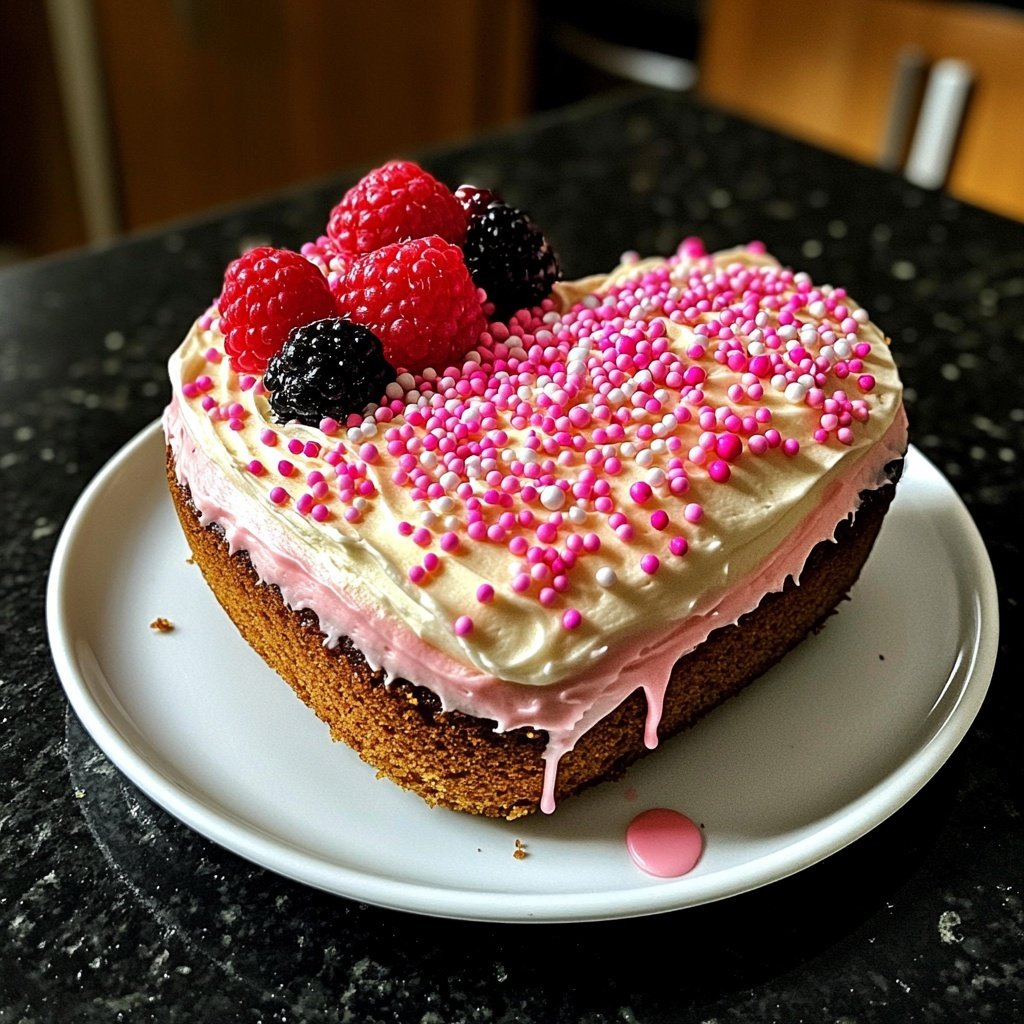 Mini Heart Cake with Vanilla Bean Frosting