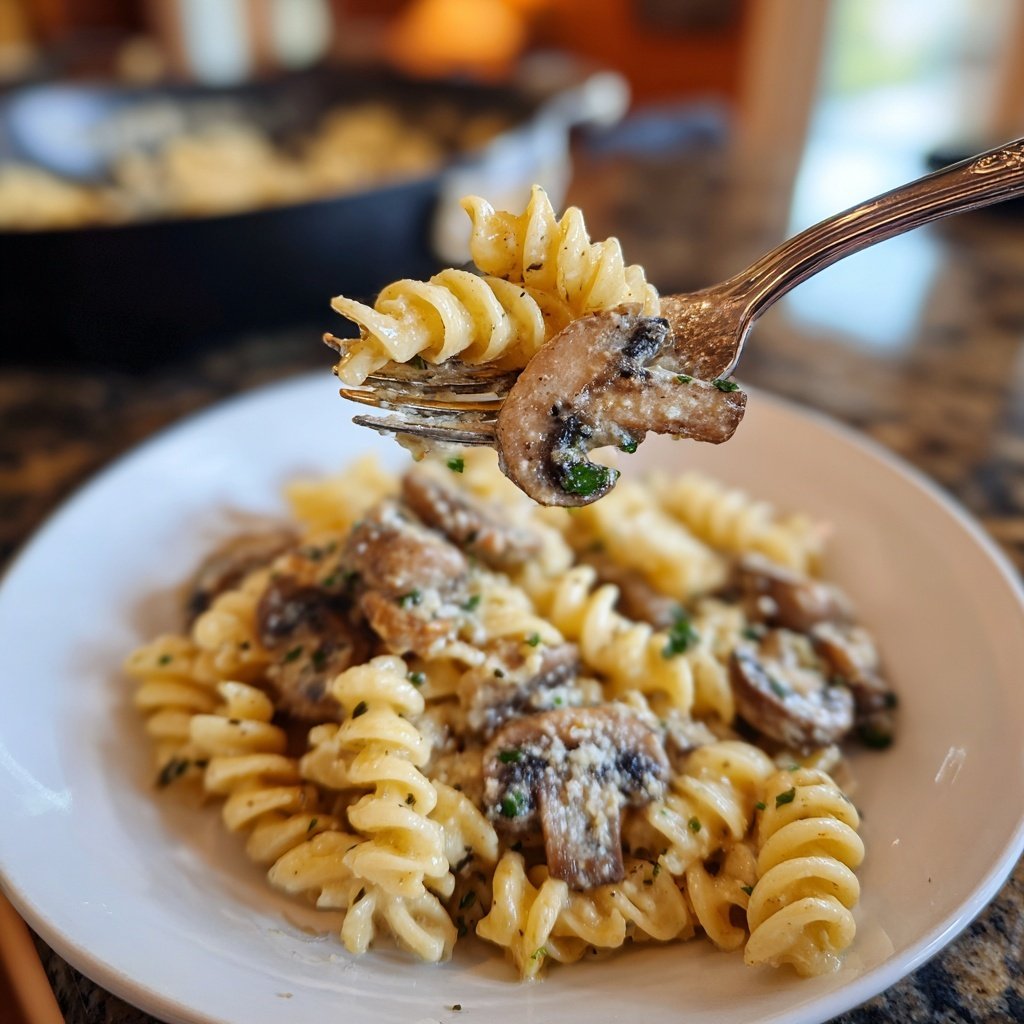 One Pot Creamy Mushroom Pasta