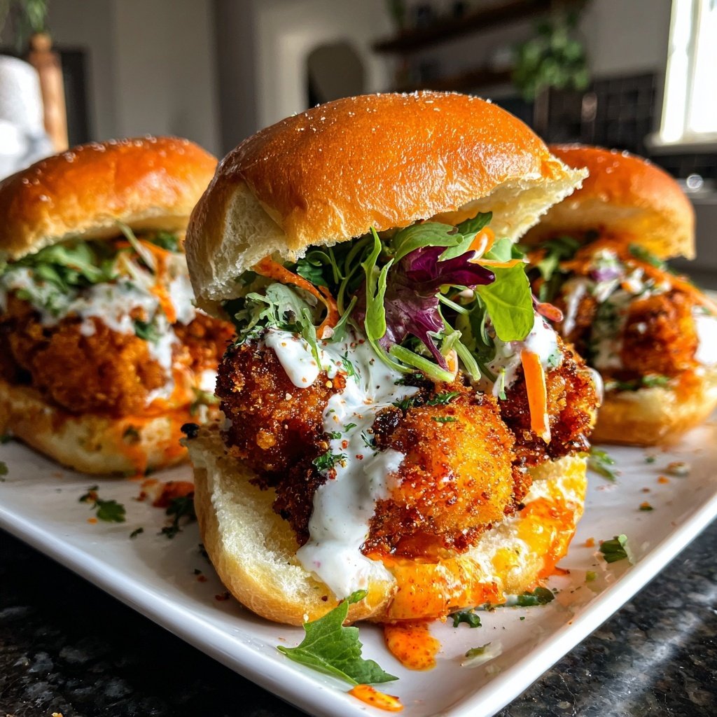 Sliders with Buffalo Cauliflower