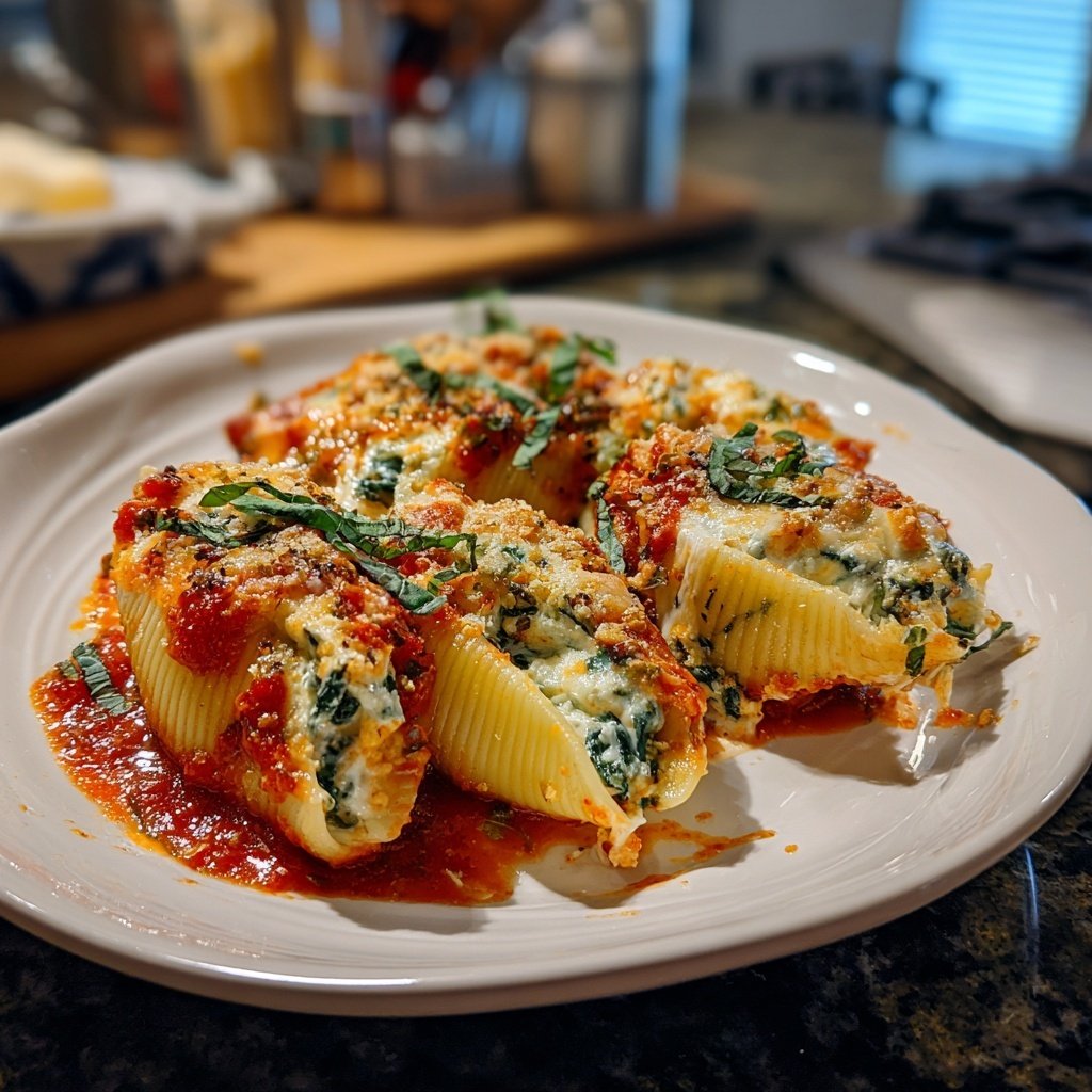 Romantic Spinach Ricotta Stuffed Shells