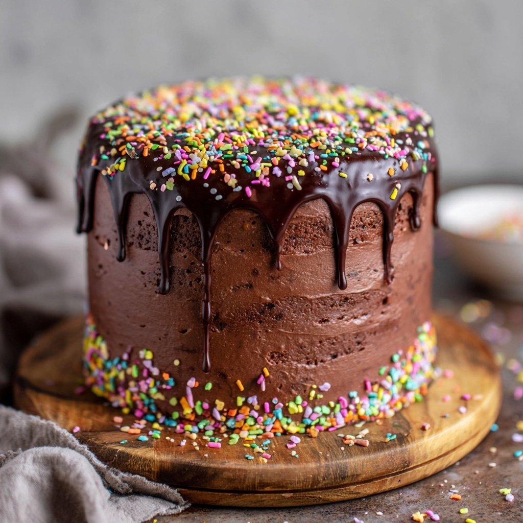 Chocolate Buttercream Birthday Cake