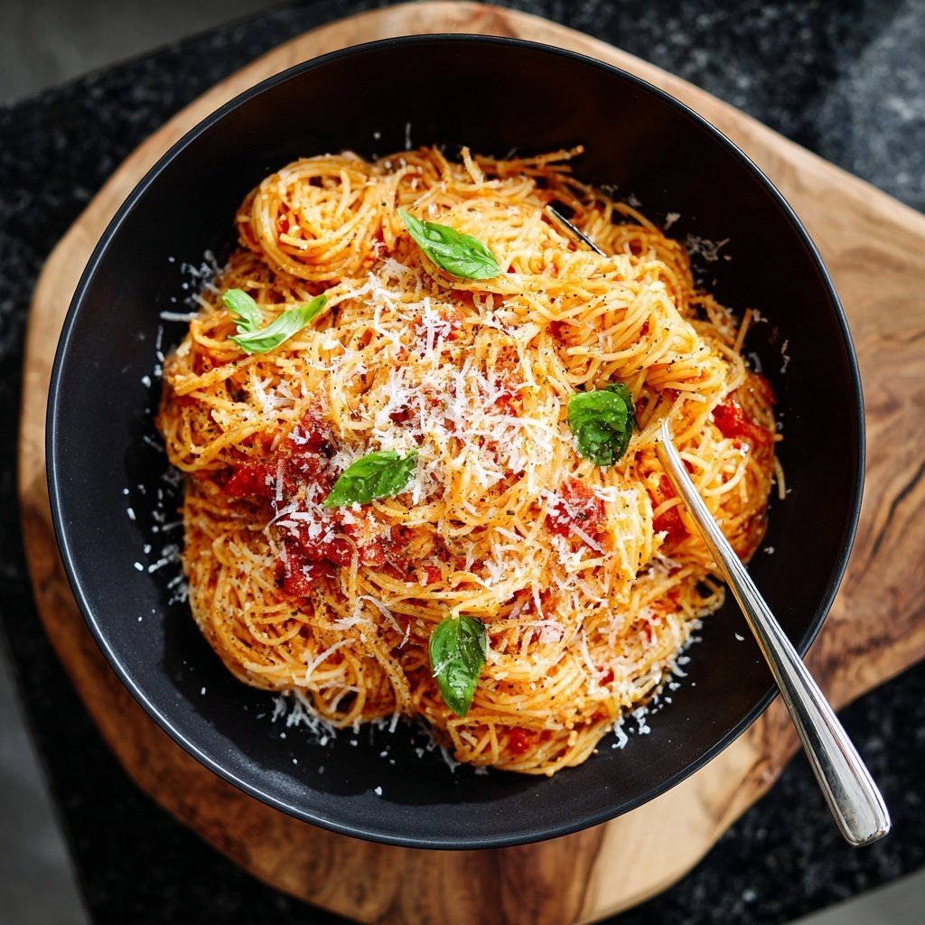 Easy Angel Hair Pasta With Tomato Basil Sauce
