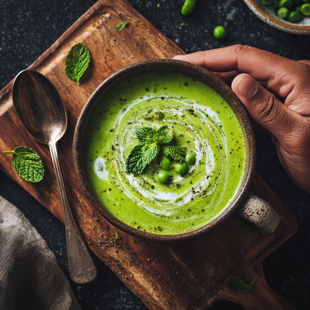 Spring Pea And Spinach Soup