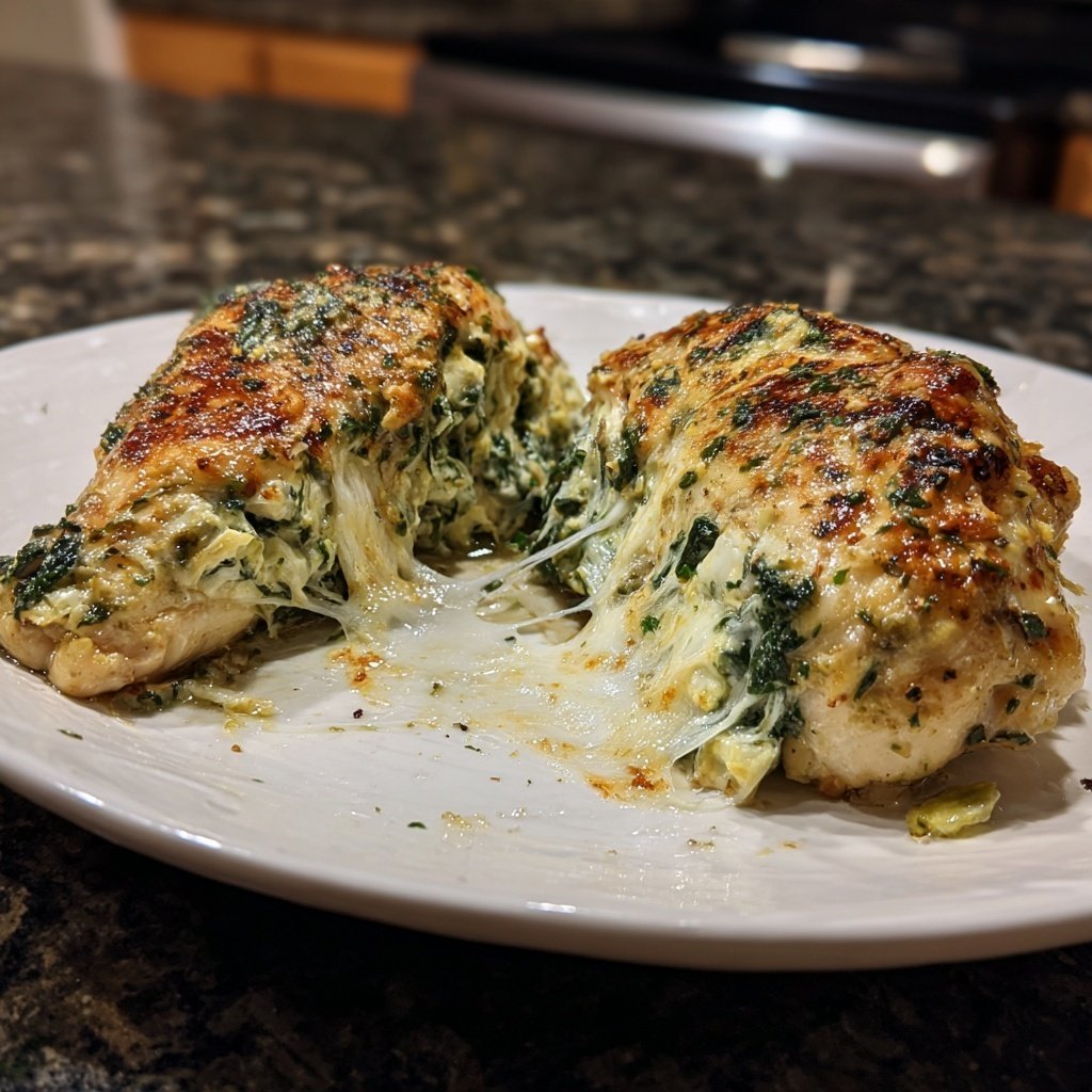 Spinach Artichoke Stuffed Chicken
