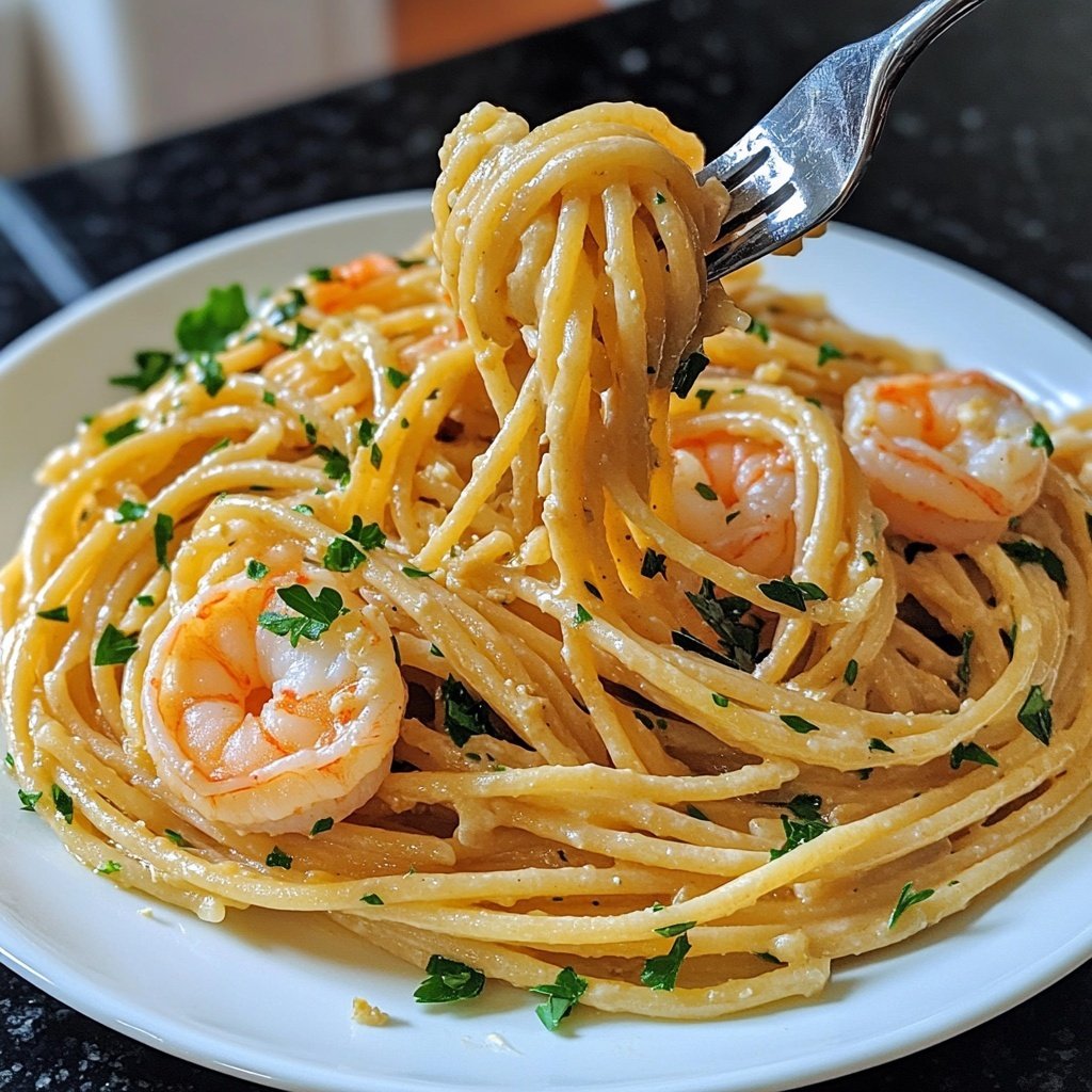 15-Minute Garlic Shrimp Pasta