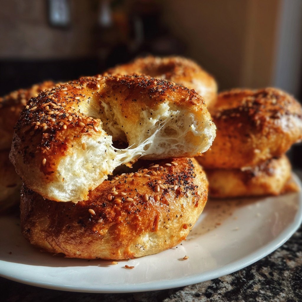 Baked Yogurt Bagels Without Yeast