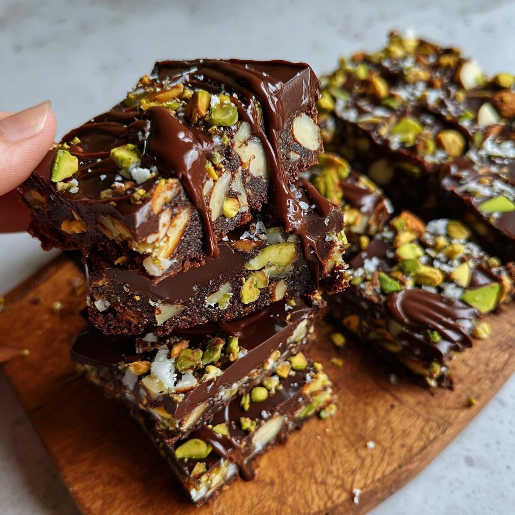 Chocolate Pistachio Almond Bars