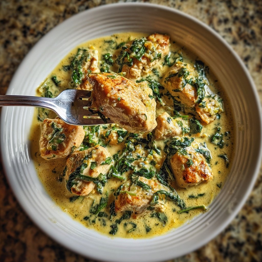 Creamy Lemon Chicken And Spinach Skillet