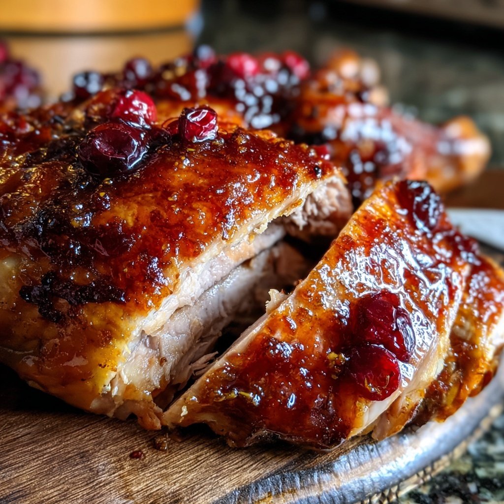 Roasted Turkey with Cranberry Glaze