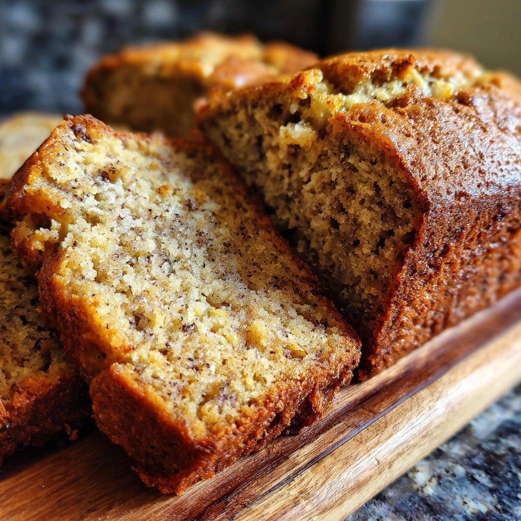 Moist Banana Bread with Ripe Bananas
