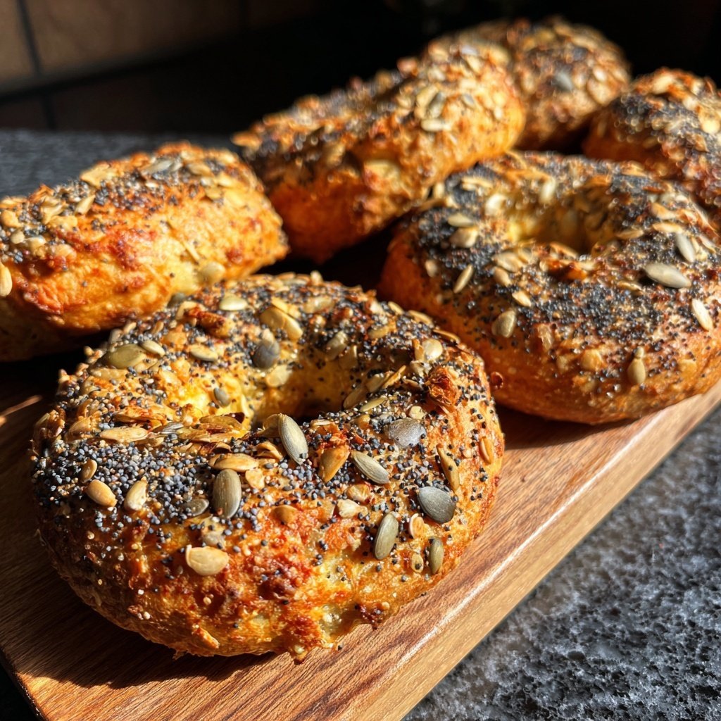 Everything Seed Protein Bagels